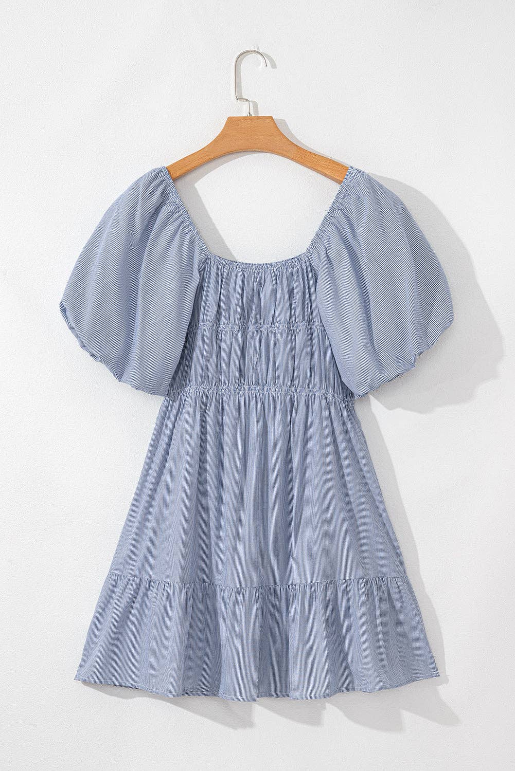 Stripe Bubble Sleeve Babydoll Summer Dress